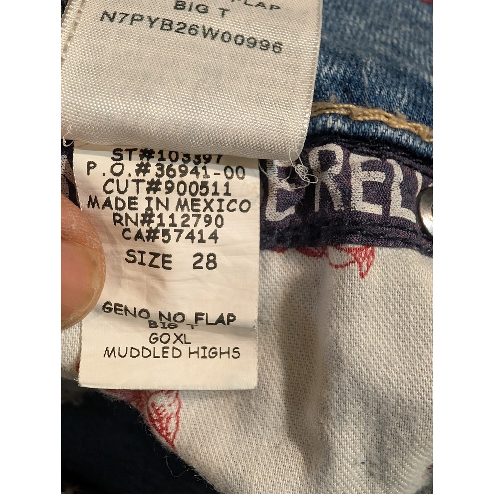 True Religion Geno No Flap Big T Patchwork Custom Denim Jeans Blue Mens 28 x 31 - Picture 11 of 11